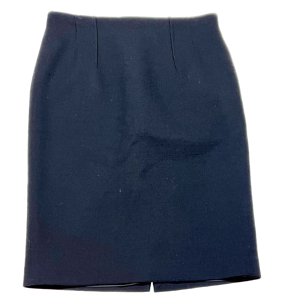 Lafayette 148 New York Women Black Wool Skirt Size 10 Medium